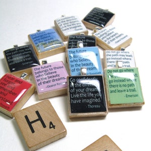 Scrabble tile lapel pin, tie pin, or brooch choose from any of my Scrabble tile designs image 4