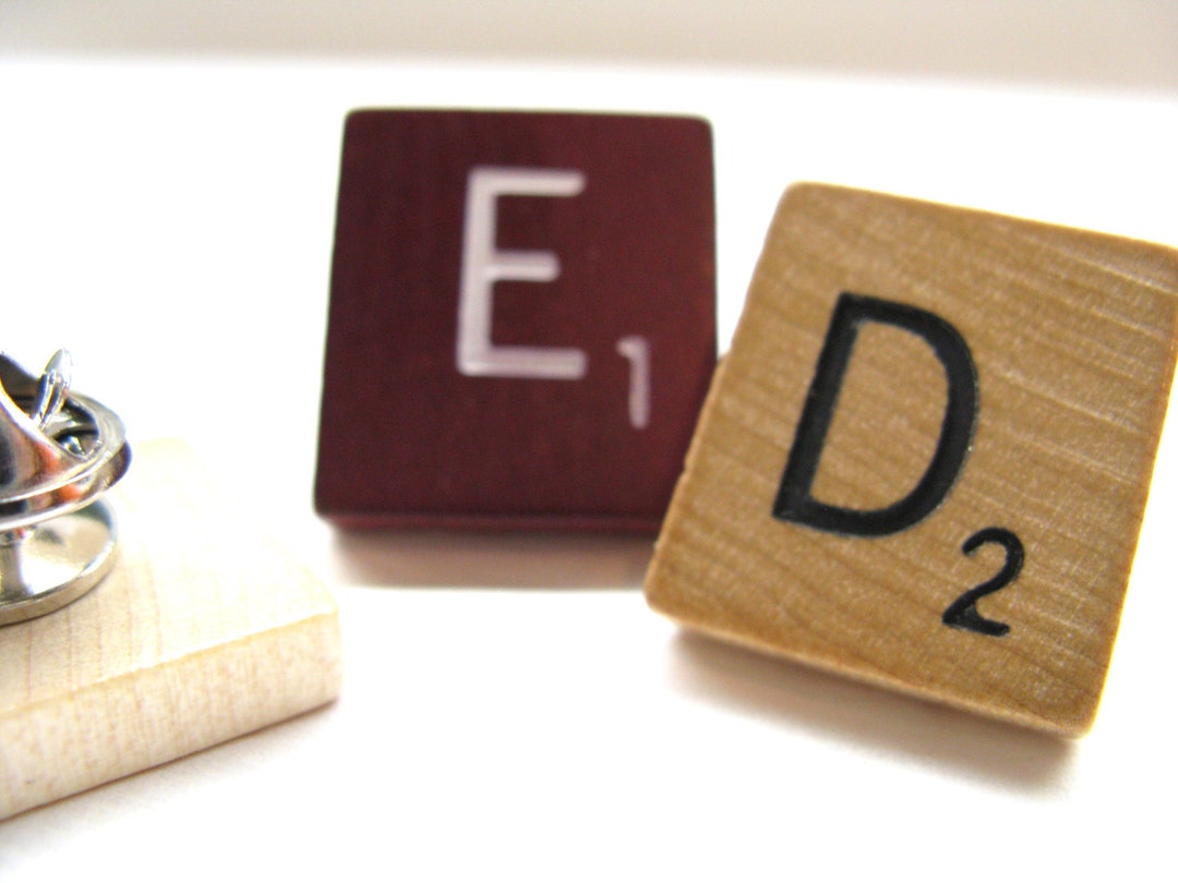 Scrabble Pin Scrabble Tile Lapel Pin, Tie Pin, or Brooch With Your Initial - Etsy