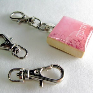 Clip for Scrabble tiles great zipper pull, flash drive or purse charm clip only image 1