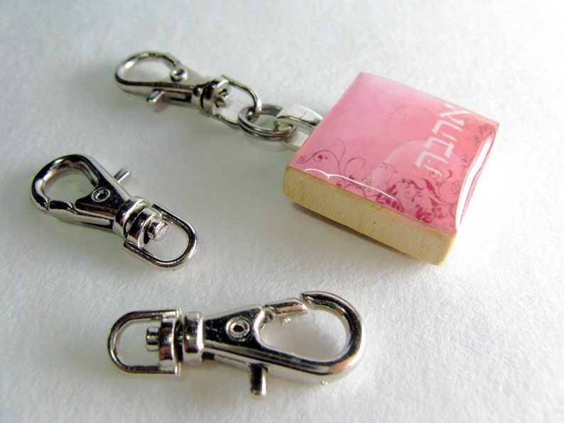 Clip for Scrabble tiles great zipper pull, flash drive or purse charm clip only image 1