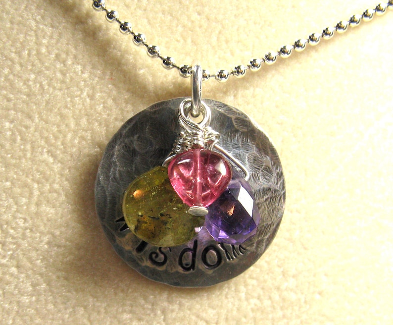 Wisdom Necklace Sterling Silver With Rich Purple Amethyst, Pink
