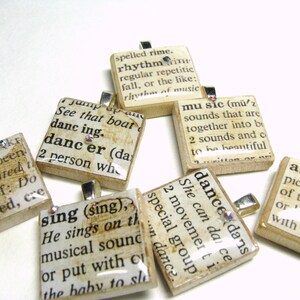 Artist vintage dictionary Scrabble tile with Swarovski crystal image 4