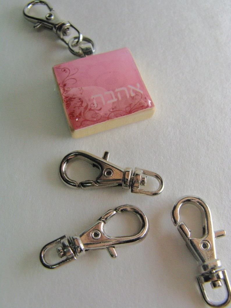 Clip for Scrabble tiles great zipper pull, flash drive or purse charm clip only image 5