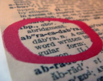 Vintage dictionary cards - ABRACADABRA