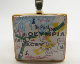 Olympia - 1980s vintage Scrabble tile map