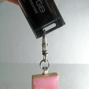 Clip for Scrabble tiles great zipper pull, flash drive or purse charm clip only image 2