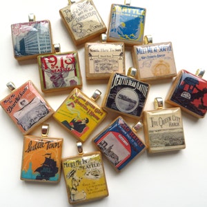 The Heart of Seattle vintage sheet music Scrabble tile pendant image 4