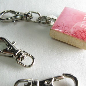 Clip for Scrabble tiles great zipper pull, flash drive or purse charm clip only image 4