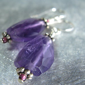 Amethyst and garnet earrings