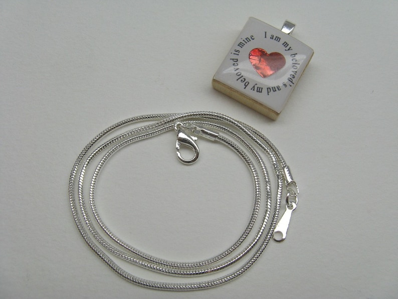 18 inch shiny silver-plated very fine snake chain for Scrabble tile pendants