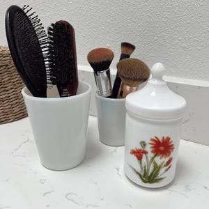 Floral Milkglass Apothecary Jar with Lid