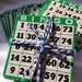Bingo Cards Set of 12 vintage cardboard cards Lot of (12) green bingo cards Wedding Bingo Vintage Games Retro 1970s