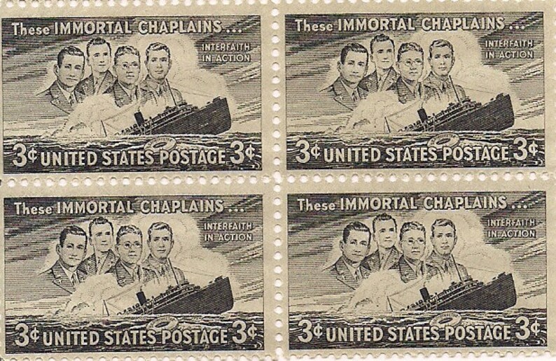 Stamps vintage 3 cent IMMORTAL CHAPLAINS commemoratives Plate | Etsy