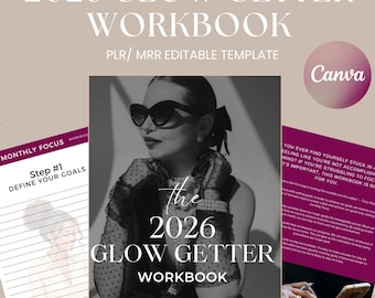2026 Glow Getter Workbook | Printable Goal Setting Planner | Self-Growth & Productivity Printable-PLR