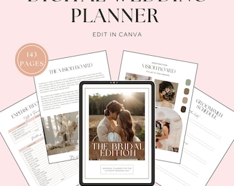 Wedding Planner: 143-Page Canva Template, Checklist & Guide (eBook, Instant Download)