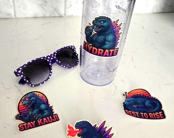 Kaiju-motivatiestickerpakket | Retro Monster-vinylstickers