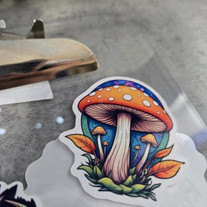 Magical Mushroom Vinyl Sticker – Whimsical and Vibrant Fungi Art