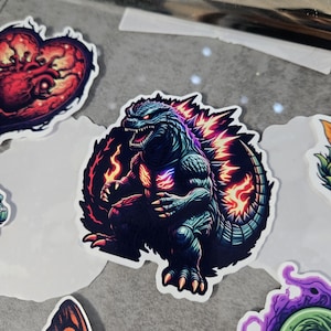 Godzilla Atomic Fury Sticker - Waterproof, Laptop Decal, Monster Art