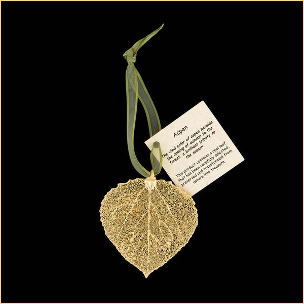 Adornos de hojas de álamo real de oro de 24 quilates