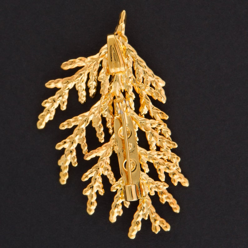 Carded Real Cypress Leaf Dipped In 24k Gold Pins Bar Pins Real Dipped Leaves Brooches