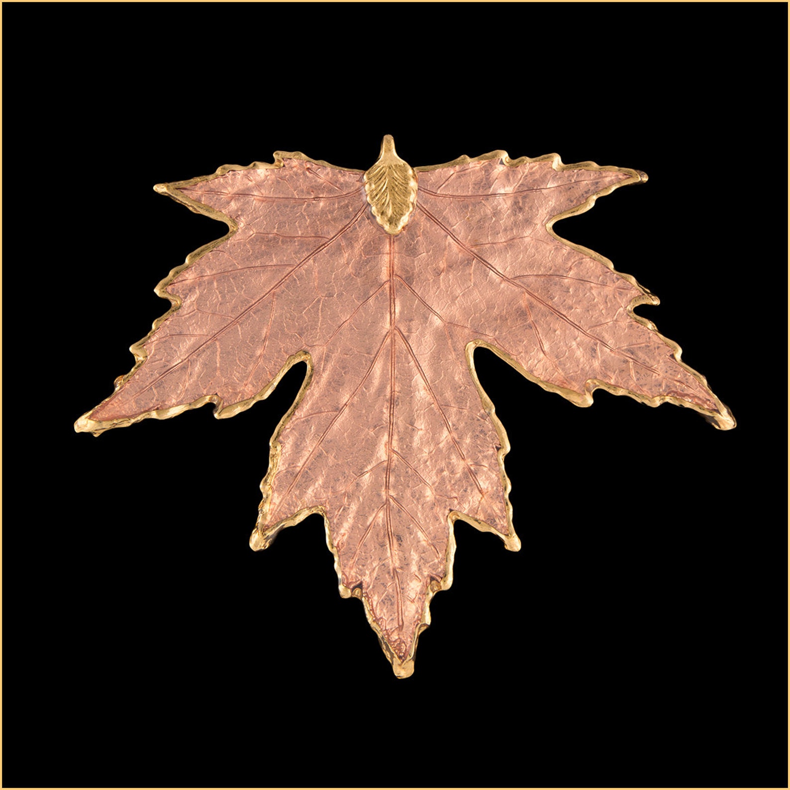 Copper Lacquer Real Silver Maple Leaf Ornaments with Ribbon Etsy