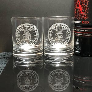One pair of United States Air Force rocks glasses Patriotic Gift, US Military Gift, American Gift, Whiskey Glasses,