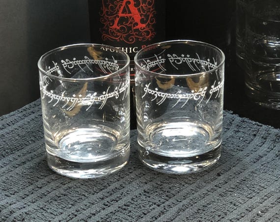 Mythical Rings Glasses, ageless Art, Whiskey Glasses, Rocks Glasses