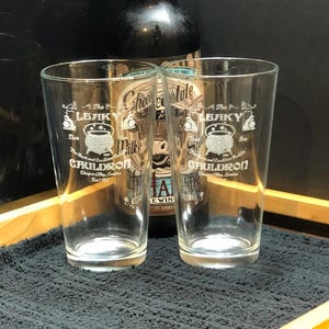 Leaky Cauldron & The Three Broomsticks Pint Glasses, Wizard Shop, Wizarding World Gifts