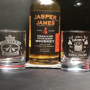 Three Broomsticks and Leaky Cauldron Rocks Glasses | Wizard Shop | Wizard World Gifts | Rocks Glasses | Tumbler Glasses | Old Fashion Glass