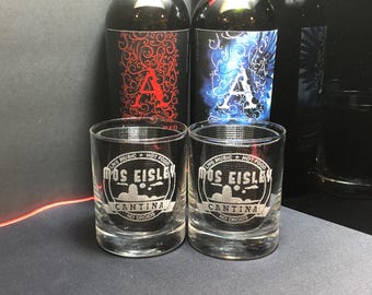 Star Wars Glasses, Mos Eisley Cantina Rocks Glasses, Star Wars Gift, Whiskey Glasses, Rocks Glasses, Bourbon Glasses