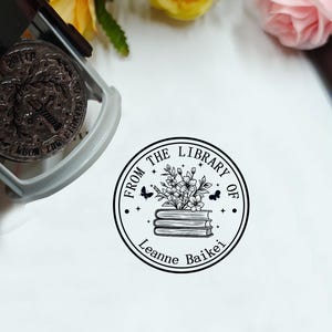 Personalized Book Stamp|From the Library of |Personalized BOOK Stamp|Custom Library Stamp|Gift for book lover|Book Stamps