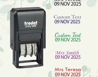 Personalized adjust Date Stamps, Date and Name Stamps,Teacherdate Stamps, checked by date stamps, teacher gift, Custom gift