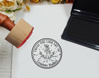 Custom From the library of stamp| Sword Stamp |Personalized BOOK Stamp| Library Stamp|Gift for book lover|Book Stamps|Gift for Book lover
