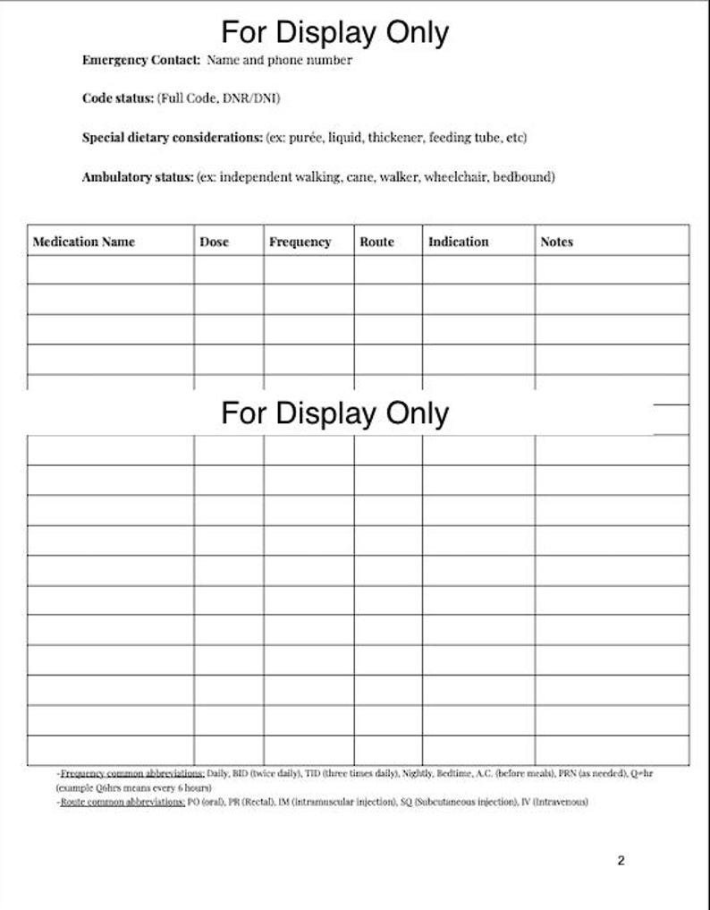 Electronic Medical History Log, Medication Log, Health Care Log, Health History Information ...