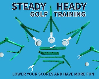 STEADY HEADY facilita mantener la cabeza quieta para golpear el punto justo con más frecuencia. Retroalimentación visual en tiempo real durante el swing. Puntuaciones más bajas.