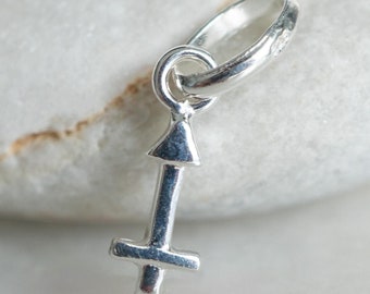 Sterling Silver Sagittarius Charm: Zodiac Sign Pendant