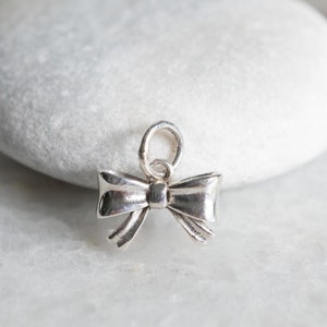 925 Sterling Silver Ribbon Charm | Elegant Bow Pendant for Jewelry | Pendant ONLY