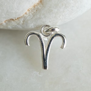925 Sterling Silver Aries Pendant | Silver Zodiac Sign Pendant | Dainty Aries Necklace Charm