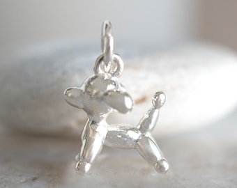Sterling Silver Balloon Dog Pendant: Whimsical Animal Charm