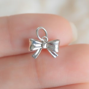 Sterling Silver Bow Charm | 925 Silver Ribbon Pendant | Pendant ONLY
