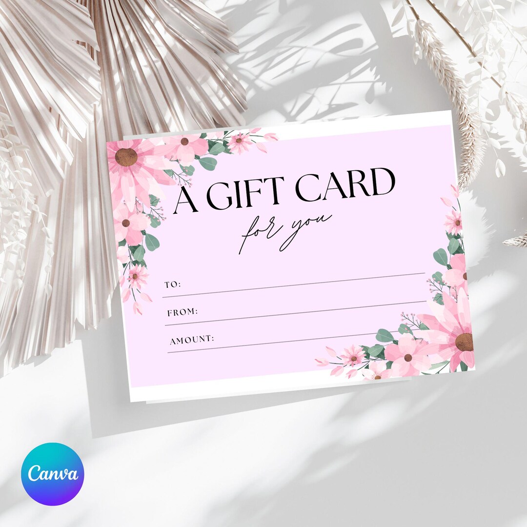 Nail Salon Gift Card Template Editable Canva Gift Certificate for Nail