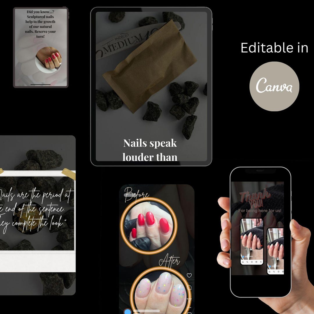 14 Instagram Story Templates for Nail Techs | Editable Canva Story ...