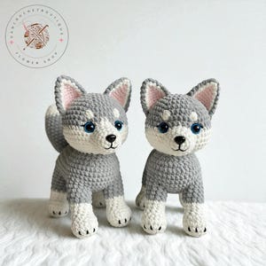 Handmade Crochet Husky Plushie, Amigurumi Dog Toy, Custom Crochet Animals, Easy Crochet Plush, Personalized Pet Lover Gift
