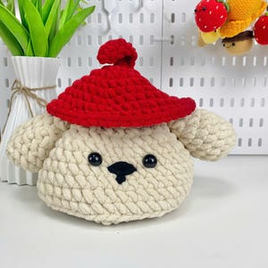 Pudding Dog Handmade, Cute Crochet Pudding Dog, Amigurumi Pudding Dog,, Custom Crochet Dog, Personalized Pudding Dog Toy, Handmade Dog Plush