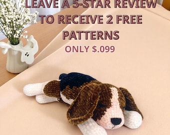 Buy 1 Get 2 FREE Crochet Patterns – Beagle Amigurumi Pattern PDF – Bonus Dog Plush Patterns – Digital Download for Beginners