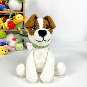 Handmade Jack Russell Terrier Dog Crochet, Custom Amigurumi Jack Russell, Cute Crochet Jack Russell Puppy, Personalized Jack Russell