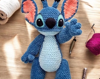 Crochet pattern Blue Alien Monster Amigurumi tutorial PDF in English , Blue Alien Monster crochet pattern PDF