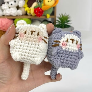 Mini Cat Crochet Plush, Tiny Personalized Kitty, Everyday Style, Handmade And Finished – Cute Gift For Cat Lovers Or Desk Decor