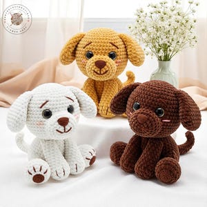 Custom Puppy Dog Plush Handmade Crochet Stuffed Animal, Amigurumi Gift For Kids, Pet Lovers Or Nursery Room Decor
