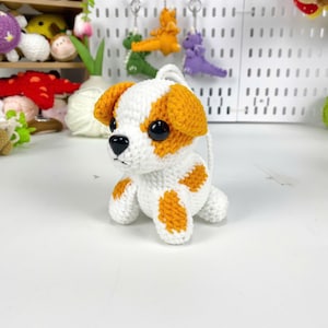 Jack Russell Handmade, Crochet Jack Russell, Amigurumi Jack Russell,Custom Jack Russell Keychain,Personalized Jack Russell,Cute Jack Russell